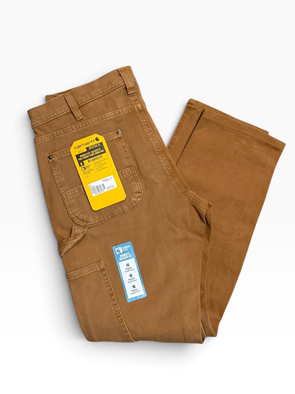 Carhartt Women Rugged Flex Relaxed Fit Double-Knee Canvas Work Pant - 10 Regular
